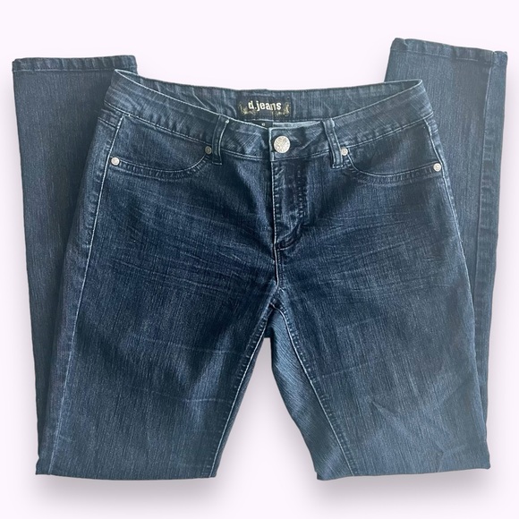 Dark Blue Stretch Denim Jeans. - Picture 1 of 4